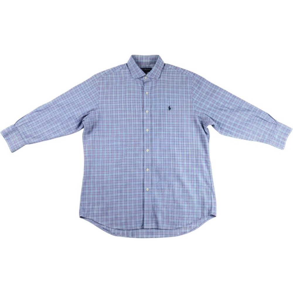 Polo Ralph Lauren Shirt Men size XL TG Pink Blue Green Button Plaid Classic Fit